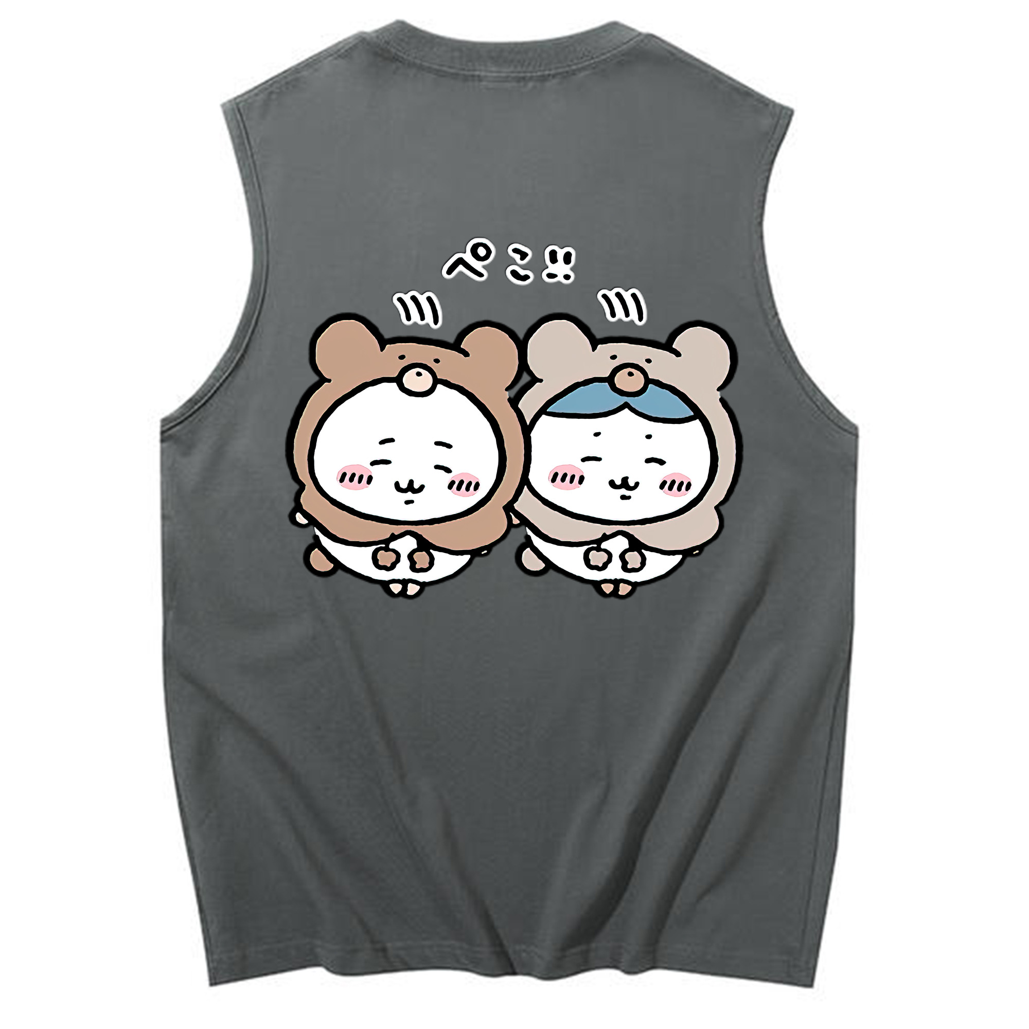 （画像用） ちいかわ ハチワレ Chii-kawa hachiware コットン100％タンクトップ（背面プリント）